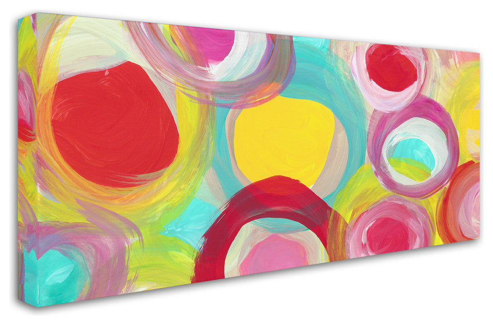 'Colorful Sun Circles Panoramic 2' Canvas Art, 47x24