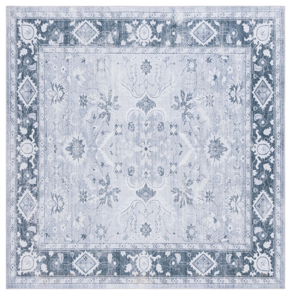 Safavieh Arizona Machine-Washable Collection ARZ118 Rug, Light Grey/Grey Green, 6' Square