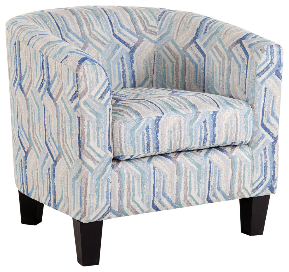 Grafton Home Enzo Upholstered Barrel Chair, Mosaic Multi Blue