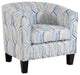Grafton Home Enzo Upholstered Barrel Chair, Mosaic Multi Blue