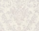 Damask Textured Wallpaper, Ornaments, 374133, White Gray Silver Pink, 1 Roll
