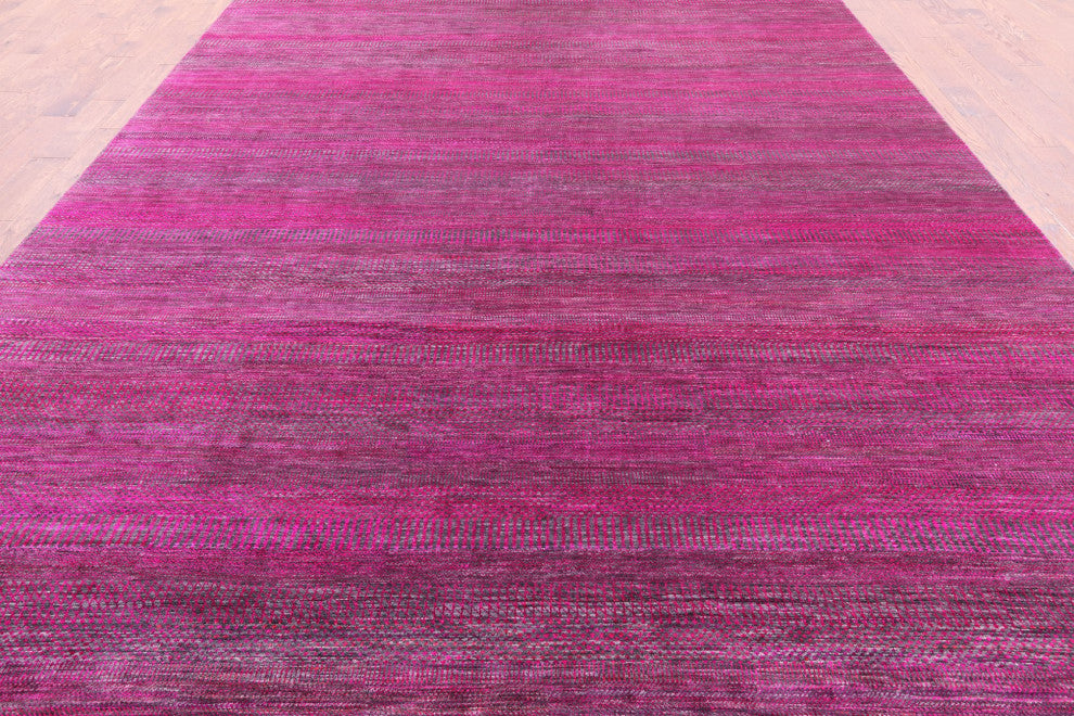 Super Savannah Gabbeh Wool and Silk Hand Knotted Rug 9' 10" X 19' 9" Q6114