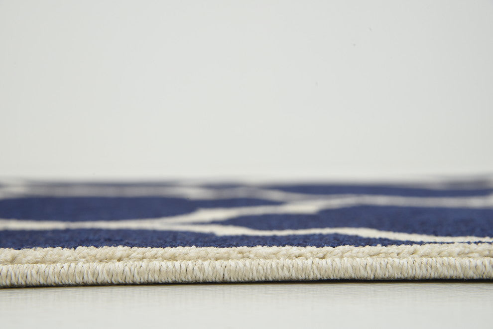 Unique Loom Navy Blue Austin Trellis 2'' 7 x 8'' 0 Runner Rug