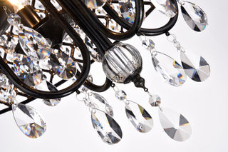 Marya 4-Light Black Metal Round Beaded Drum Chandelier Hanging Crystals Glam