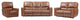 Rockford Power Reclining Sofa Loveseat and Recliner, Verona Saddle