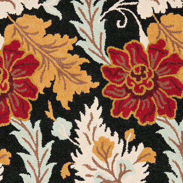 Safavieh Blossom Blm921A Floral Rug, Black/Multi, 6'0"x6'0" Round