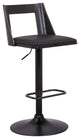 Milan Adjustable Swivel Faux Leather/Wood Barstool, Black
