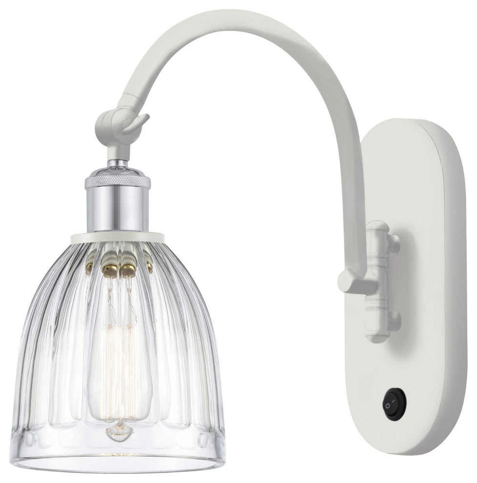 INNOVATIONS 518-1W-WPC-G442 1-Light Sconce White and Polished Chrome