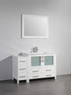 Vanity Art Vanity Set With Ceramic Top, 48", White, Standard Mirror