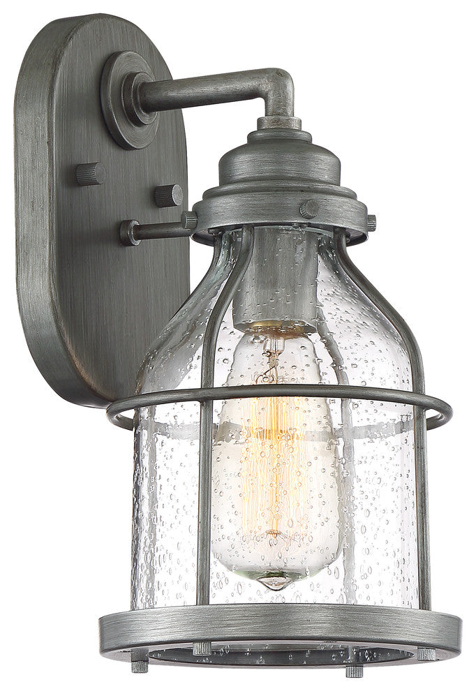 Brensten 1-Light Outdoor Wall Lantern, Weathered Iron