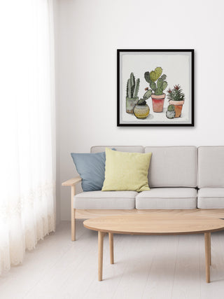 "Cactus Beauties" Framed Painting Print, 12x12