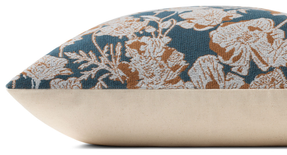 Chris Loves Julia x Loloi Matilda Blue / Orange 18'' x 18'' Cover, Poly Pillow