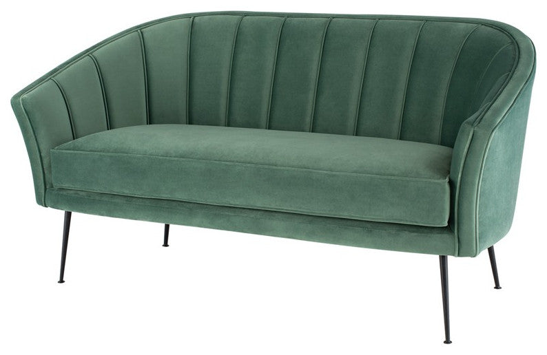 Aria Moss Fabric Double Seat Sofa