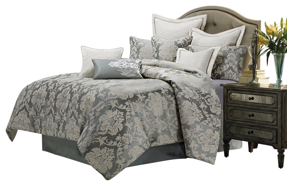 Cambria 10-Piece King Comforter Set - Mineral