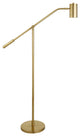 60" Brass Swing Arm Floor Lamp With Brass Drum Shade