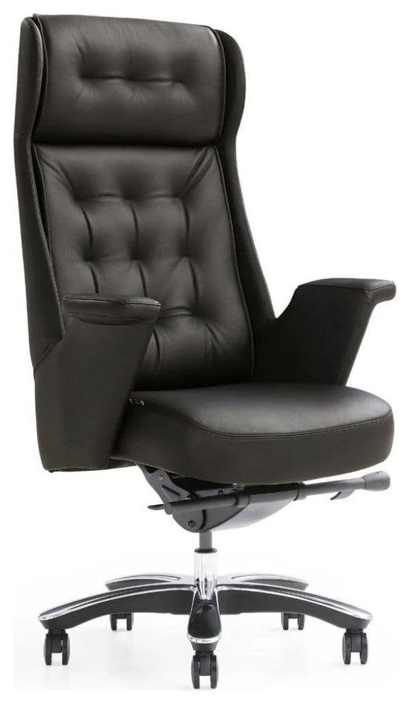 Rockefeller Modern Fully Reclining Adjustable Executive Chair, Black