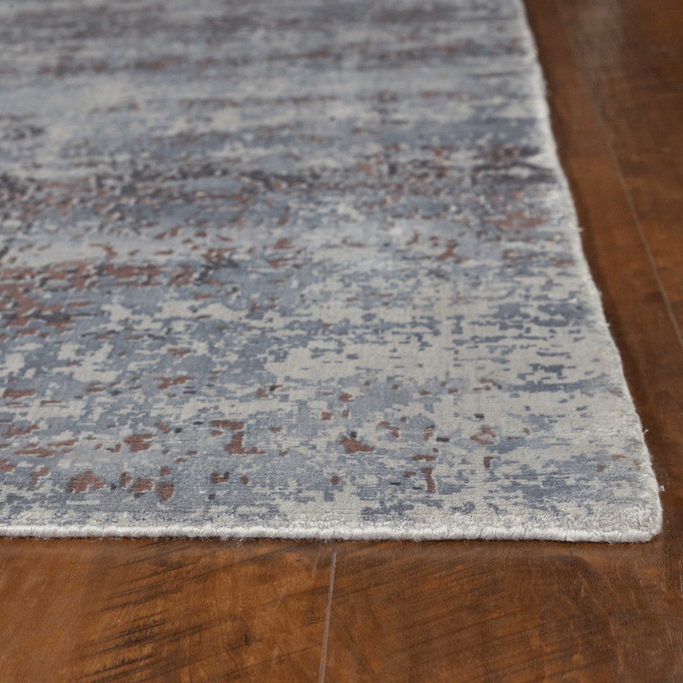 3' X 5' Slate Gray Abstract Hand Loomed Area Rug