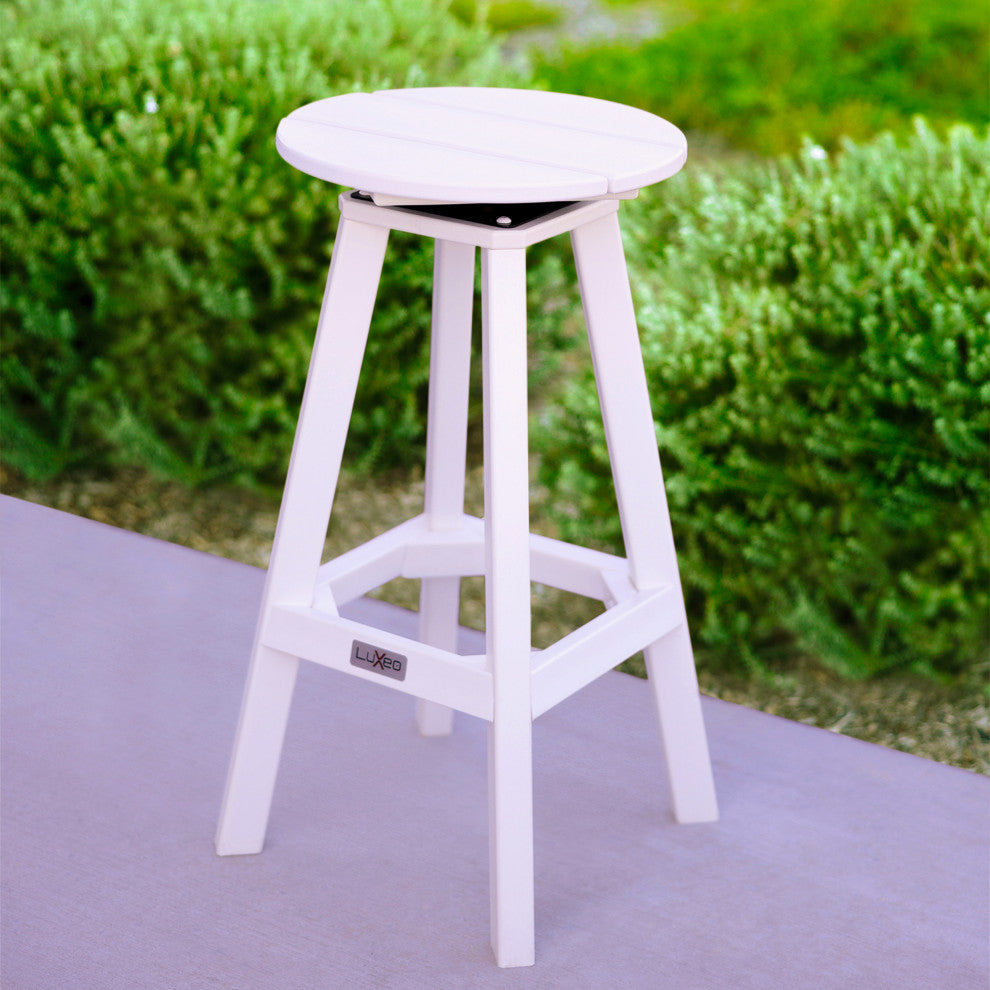 LuXeo Mason-Cabo Round Counter Bar 3-Piece Set, White