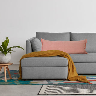 Ox Bay Pink Solid Organic Cotton Pillow Cover, 14"x36"