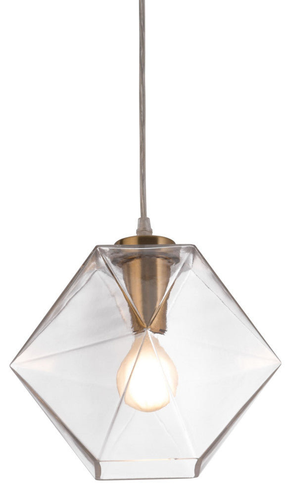 Pendant Ceiling Light Fixture, Glass, Steel Metal, Gold, Clear, Lounge Cafe