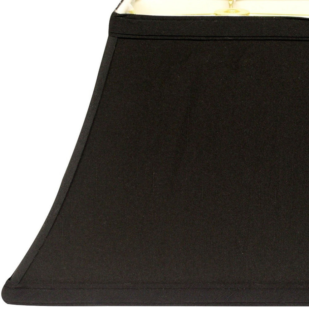 14" Black With White Lining Rectangle Bell Shantung Lampshade
