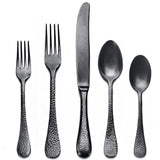 Epoque Flatware Set, Pewter Black Gold, 20 Pcs.