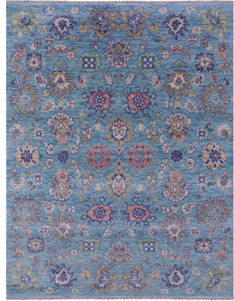 Handmade Turkish Oushak Wool Rug 7' 11" X 10' 2" - Q15586