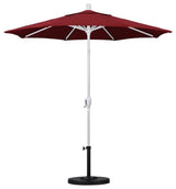 California Umbrella 7.5' Patio Umbrella in Olefin Red/Matted White