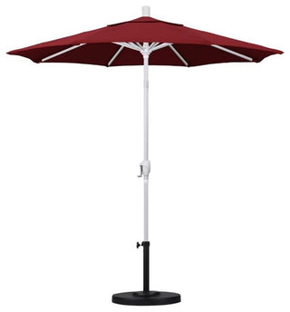 California Umbrella 7.5' Patio Umbrella in Olefin Red/Matted White