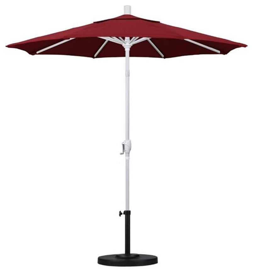 California Umbrella 7.5' Patio Umbrella in Olefin Red/Matted White