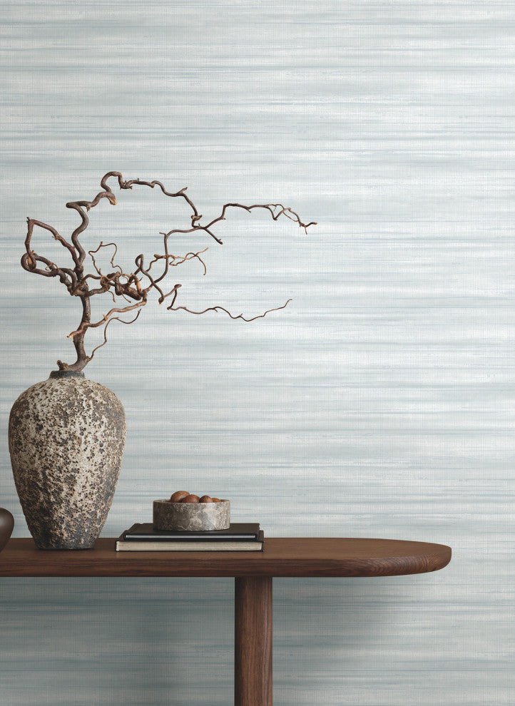Brushed Linen Light Blue Wallpaper