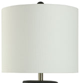 Arlo Cotta Rustic Cement Table Lamp Matte Black Finish Off-White Shade