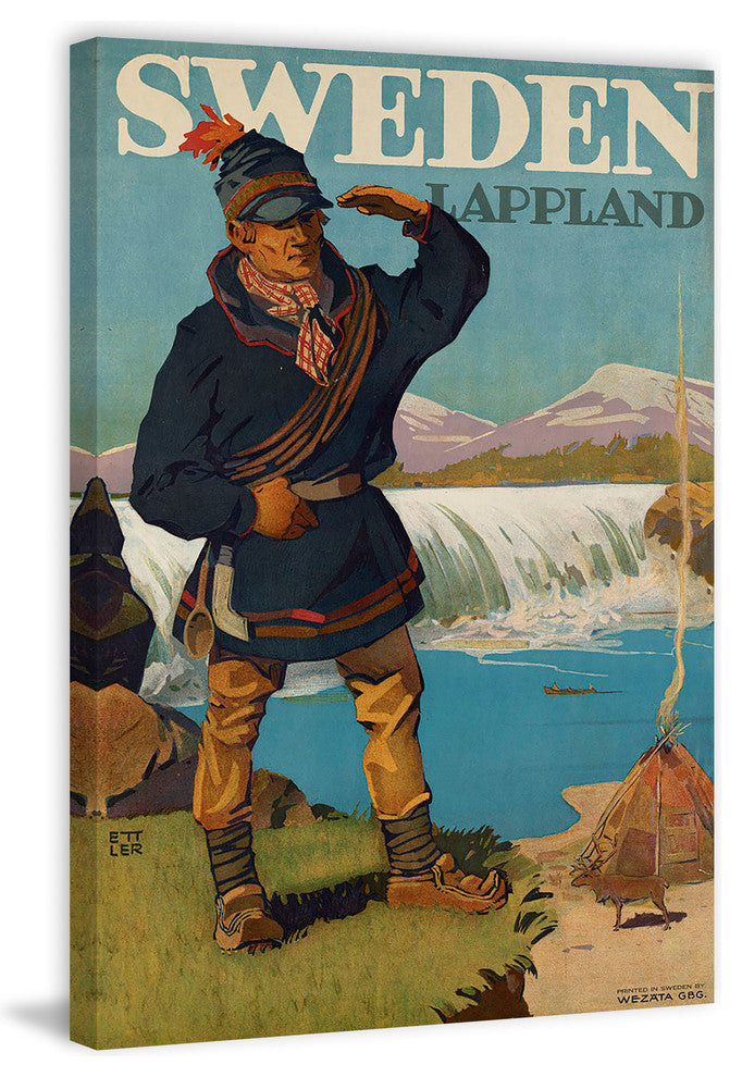 "Sweden Lappland" Painting Print on Wrapped Canvas, 12"x18"