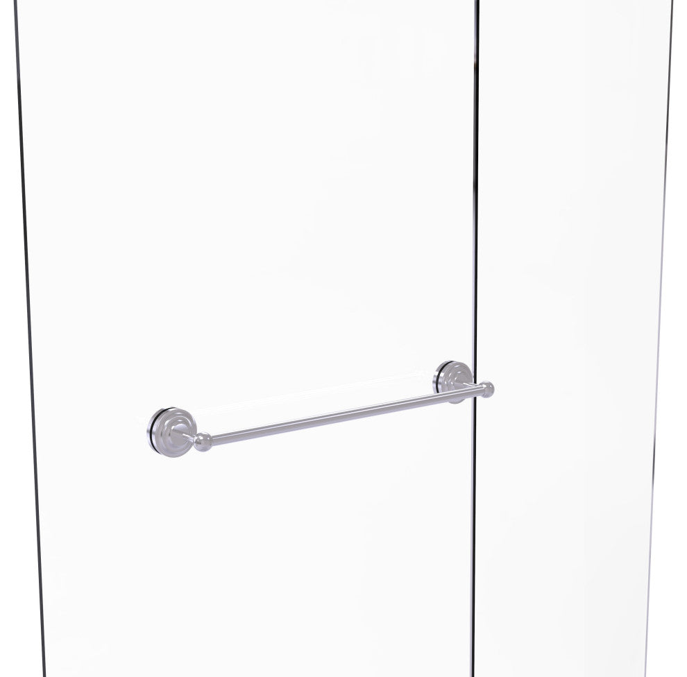 Que New 24" Shower Door Towel Bar, Satin Chrome