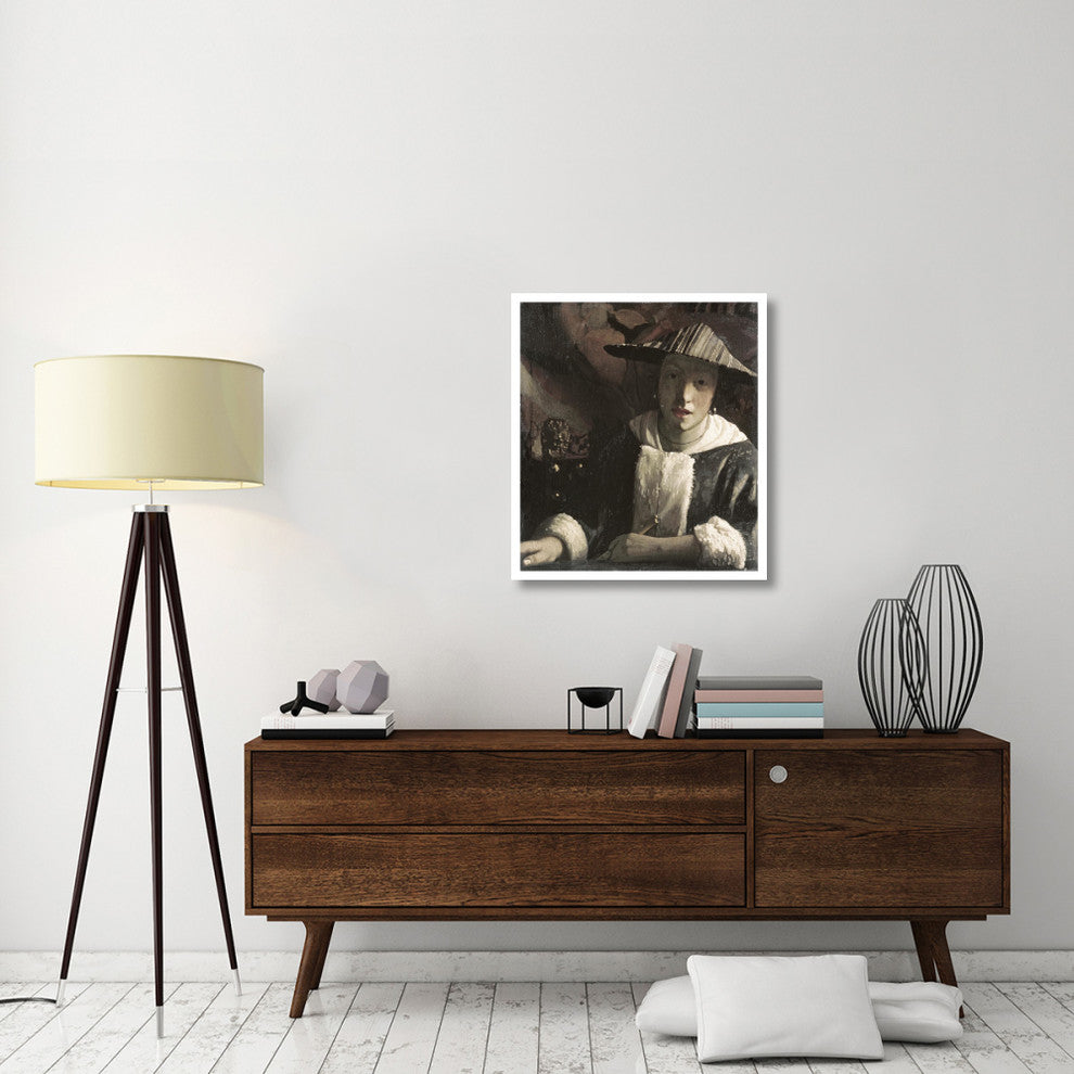 "Girl with a Flute" Digital Paper Print by Johannes Vermeer, 29"x32"