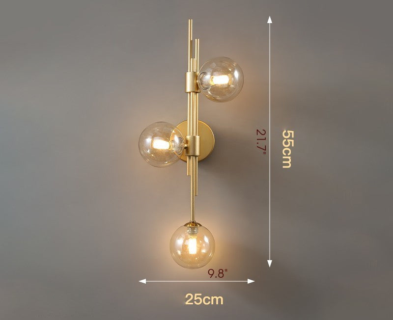 Mieres | Luxury Minimalist Glass LED Wall Lamp, Transparent, Left