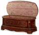 Cortina Leather Bedside Bench With Storage, Honey Walnut