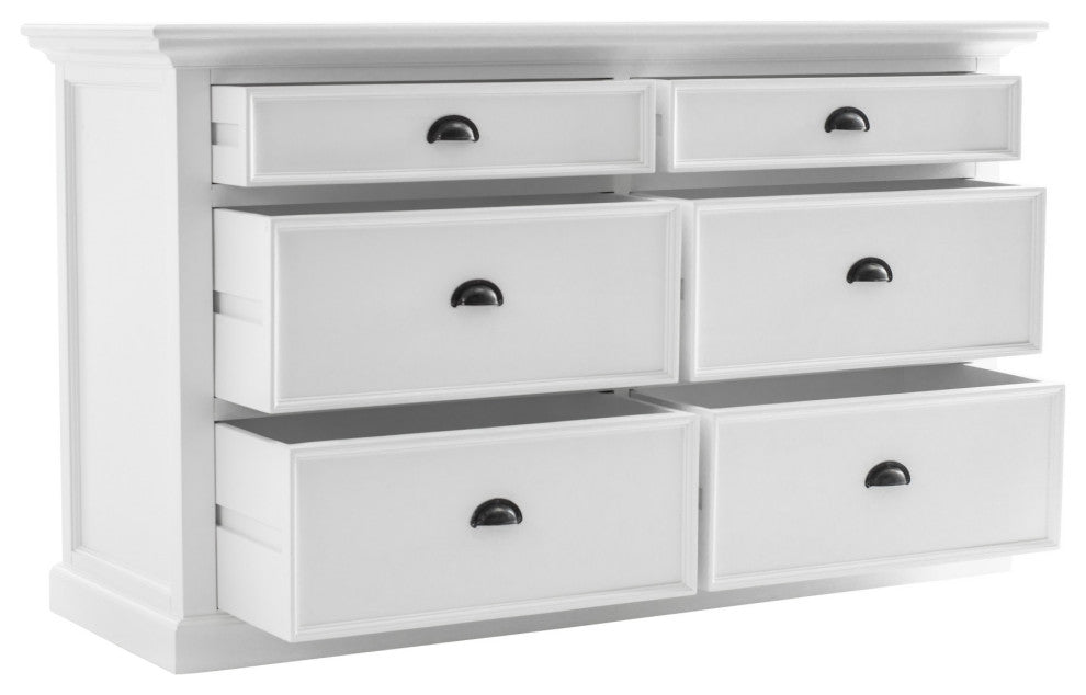 Modern Farmhouse White 6-Drawer Dresser