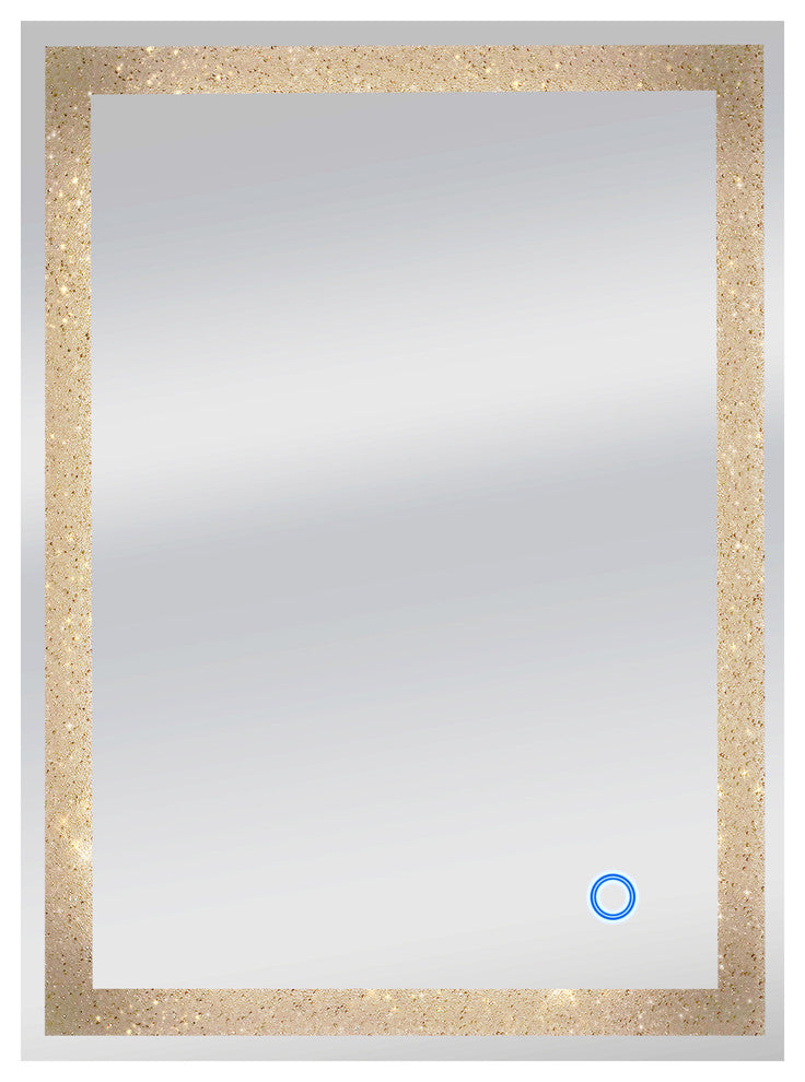 Dyconn Faucet Edison Crystal Wall Mounted LED Bathroom Mirror, 24"w X 34"h