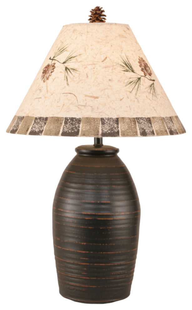 Distressed Black Ginger Jar Table Lamp