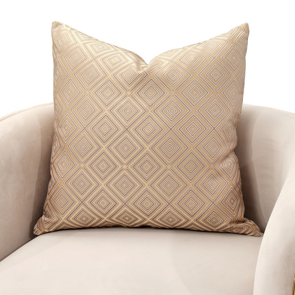 Ariana Velvet Accent Chair, Beige/Gold