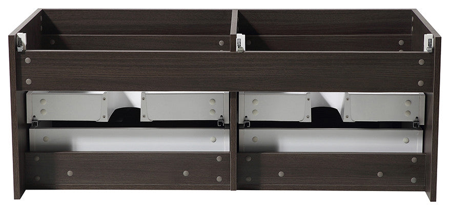 Fresca Mezzo 60" Gray Oak Wall Hung Double Sink Cabinet