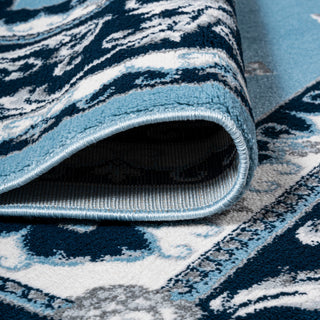 Acanthus French Border, Blue/Navy, 4'x6'