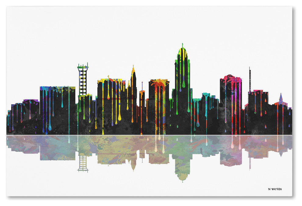 'Lincoln, Nebraska Skyline' Canvas Art by Marlene Watson
