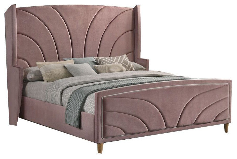 ACME Salonia Queen Bed, Pink Velvet