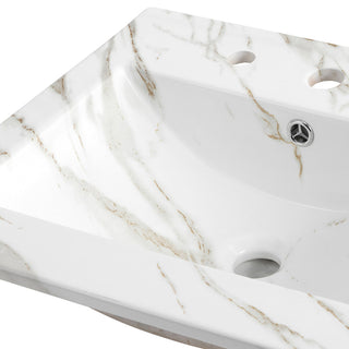 Ancillary 3-Hole Contemporary Rectangular Ceramic Single Sink Basin Vanity Top