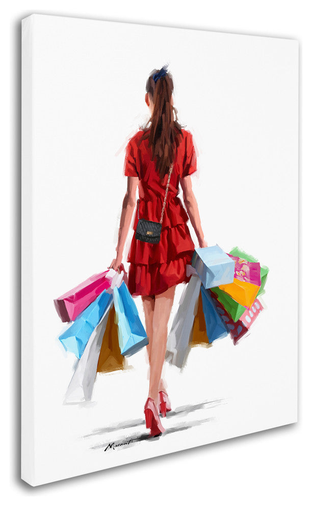 The Macneil Studio 'Girl Shopping' Canvas Art, 24"x18"