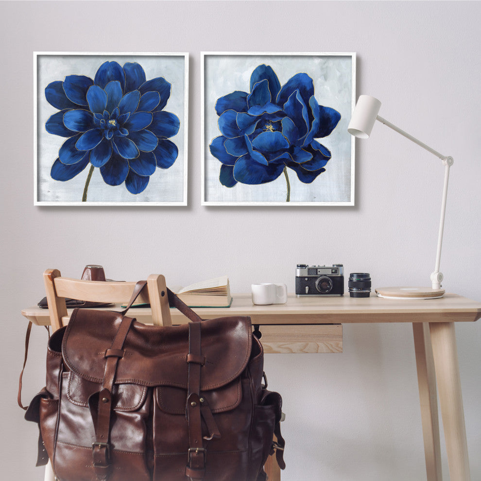 Bold Royal Blue Florals Blooming Chic Petal Flower,24 x 24