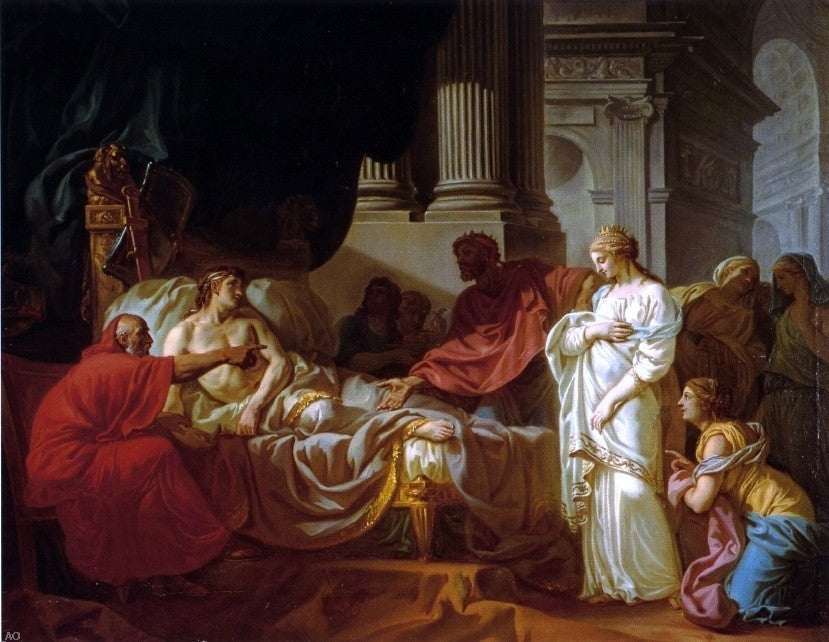 Jacques-Louis David Antiochus and Stratonice, Gallery Wrapped Canvas, 21"x28"