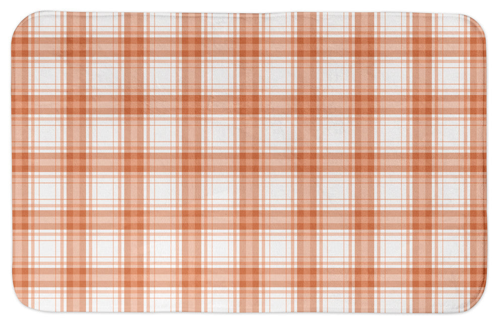 Orange Plaid 34"x21" Bath Mat